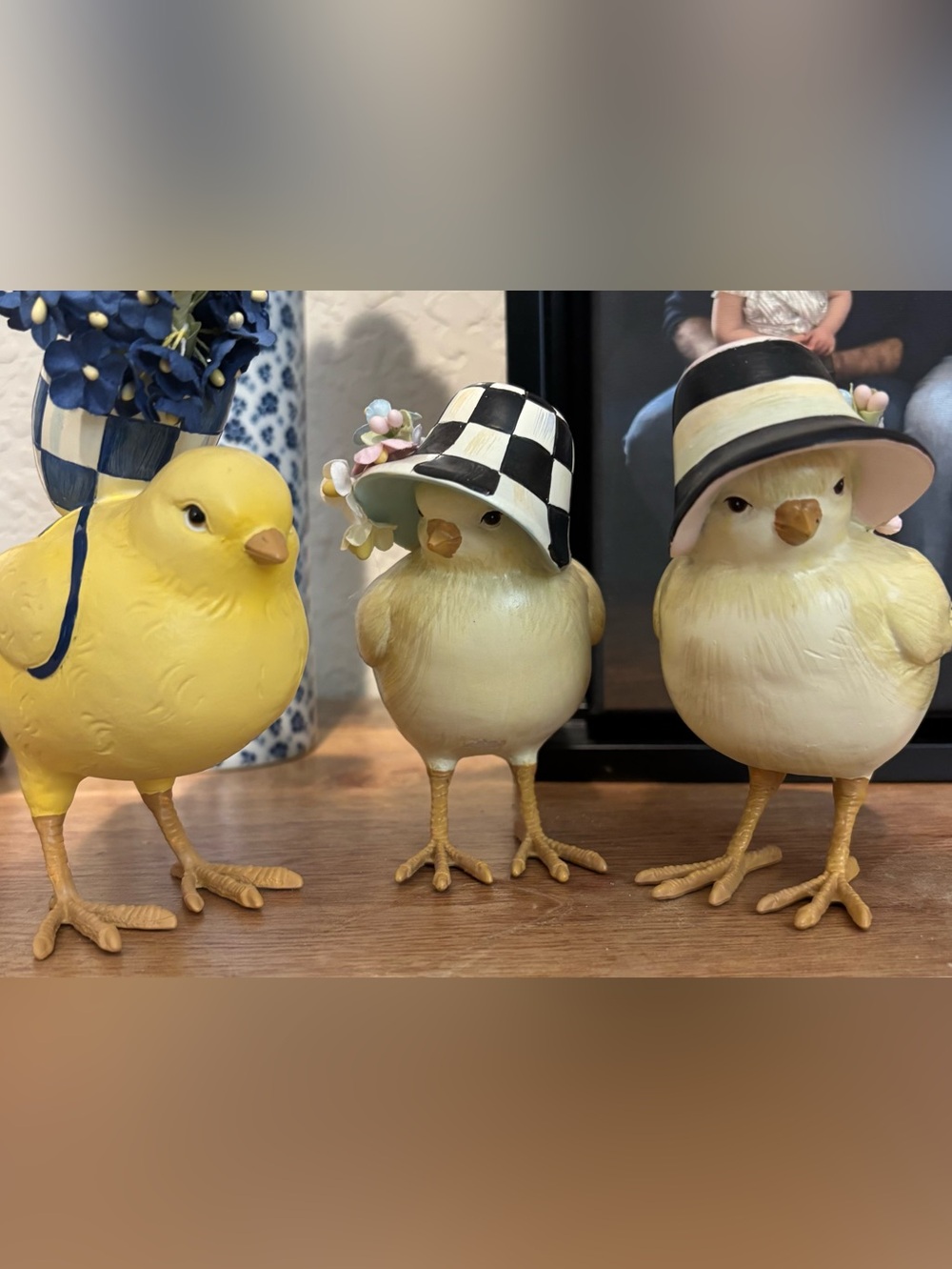 MacKenzie-Childs Collectible Yellow Chick Figurines with Hats - Set of 3